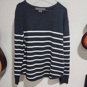 French Connection Blue and White Sweater